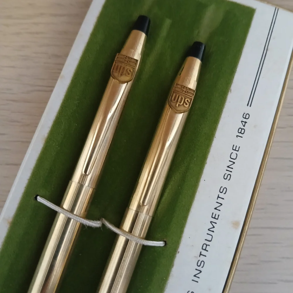 Vintage‎ CROSS #6601 Mid Century 12K Gold Filled Pen Pencil UPS Set/Booklets